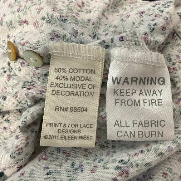 Eileen West Floral Nightgown | Cotton Modal Ruffle Hem Country Prairie | L - Picture 5 of 9